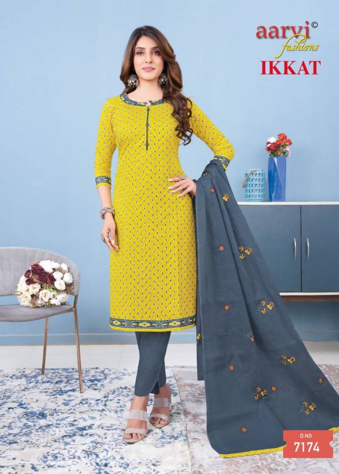 Aarvi Ikkat Vol 1 Printed Cotton Readymade Dress Exporters In India
